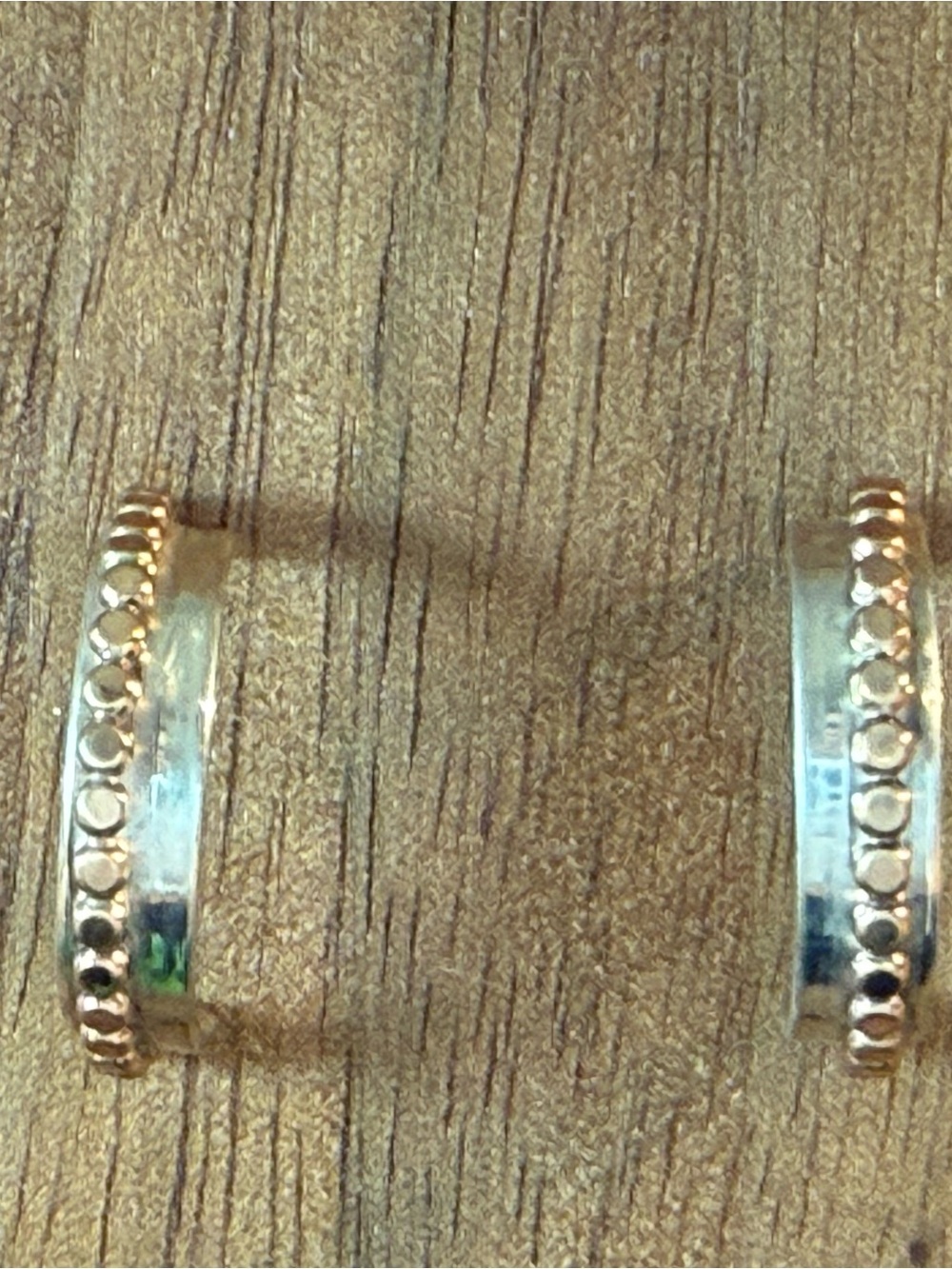 Silver and Gold-Tone Beaded Edge Hoop Earrings - Women Jewelry